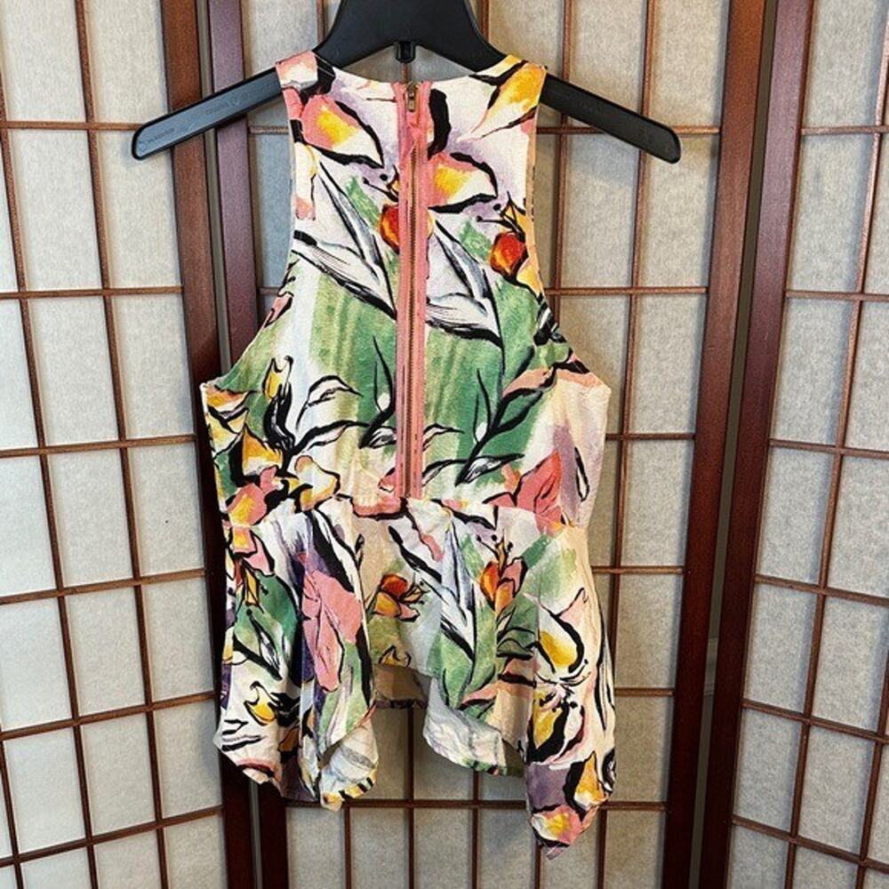 HD in Paris Colorful Floral Peplum Top